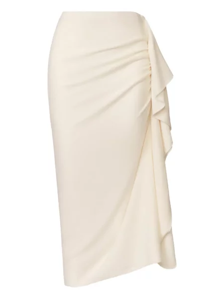 Fustă midi Fabiana Filippi până la genunchi alb