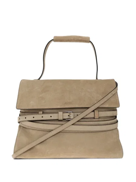Geantă shopper Moschino din piele de căprioară cu legături