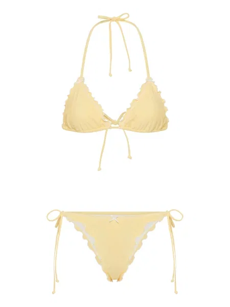 LSCN by LASCANA Costum de baie două piese galben deschis alb