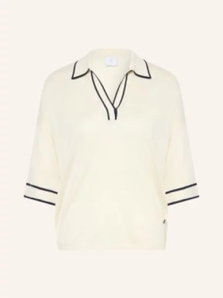 Bogner Pletené Polo Tričko Paris Z Hedvábí režná / tmavě modrá