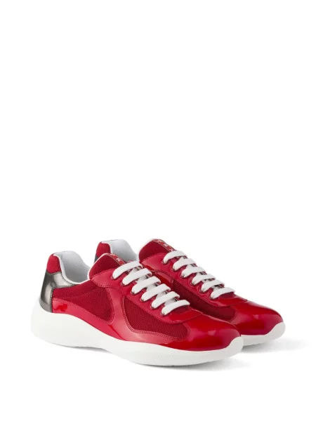 Sneakerși Prada din piele roșu