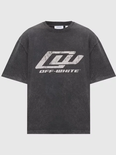 Футболка з принтом логотипа Off-white сіра