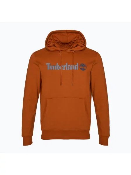 Férfi pulóver Timberland Linear Logo Hoodie umber Linear Logo Hoodie