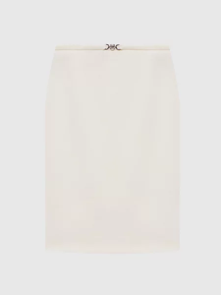 Спідниця з вовни з емблемою Versace біла