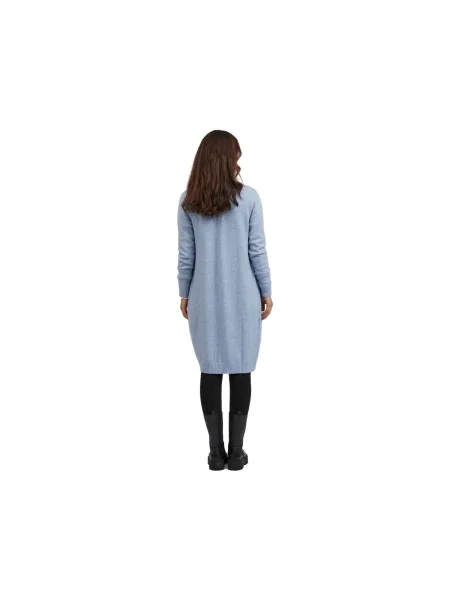 Cardigan Vila melange lung albastru