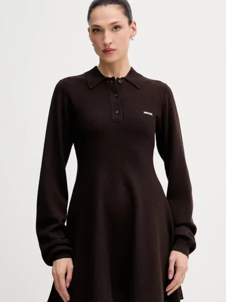 Rotate rochie mini evazați maro