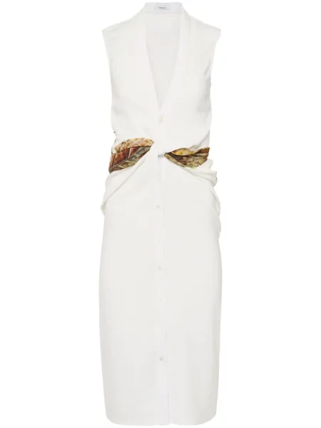 Rochie midi Ferragamo până la genunchi de costum alb