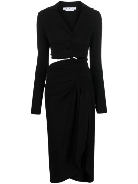 Rochie Off-white drapată alb