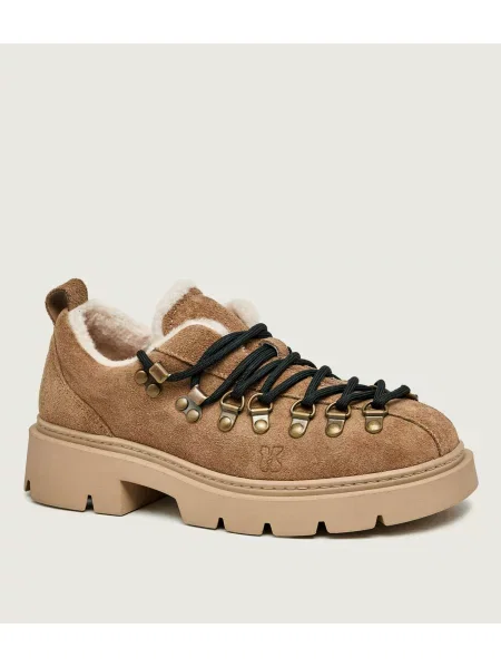 INUIKII Pantofi Echo Low | shearling | piele întoarsă zamsz | cu adaos de lână bej