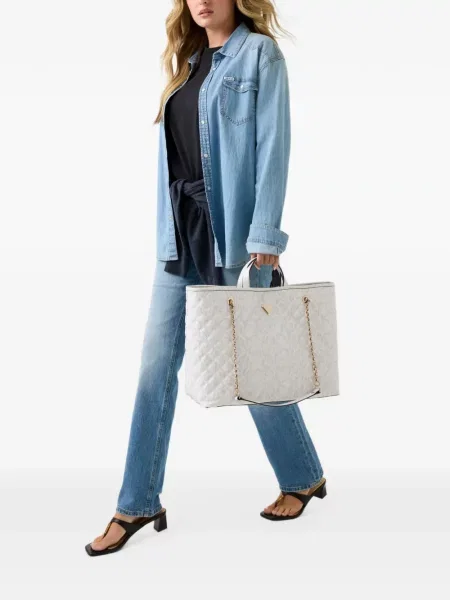 Geantă shopper Guess alb
