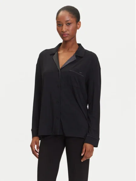 BOSS Cămașă pijama Sheen negru