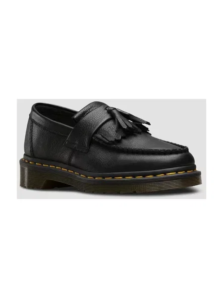 Półbuty Dr. Martens skórzane z frędzli czarne