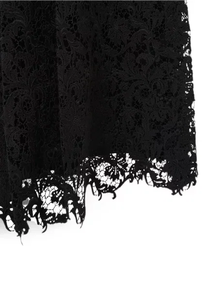 Fustă midi Fendi din dantelă negru