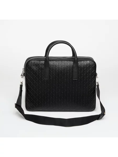 Geantă Calvin Klein Emblem Emboss Commut Workbag Black Universal negru