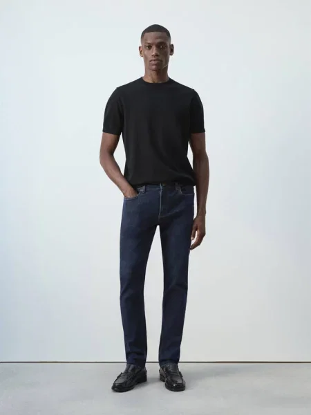 Dżinsy Jan slim fit Mężczyzna 40 MANGO MAN niebieski