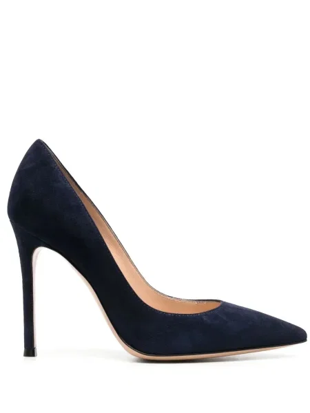 Pantofi cu toc Gianvito Rossi din piele de căprioară albastru