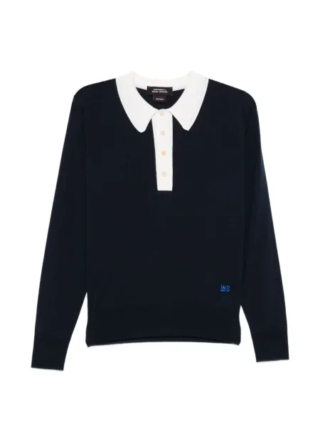 Polo Wales Bonner lung albastru