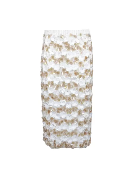 Spódnica Parosh z cekinami w kwiatki biała