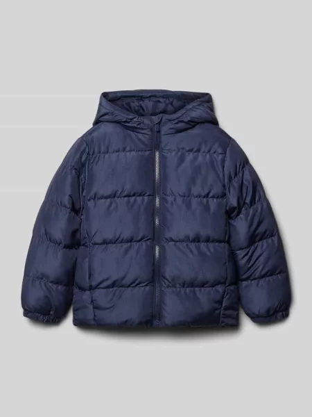 Kurtka pikowana o kroju regular fit z kapturem Blue Seven granatowa
