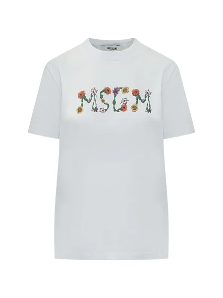 Tricou Msgm cu model floral alb