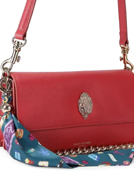 Kurt Geiger Bőr válltáska Sloane piros