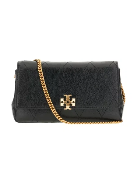 Naszyjnik Tory Burch skórzany pikowany czarny