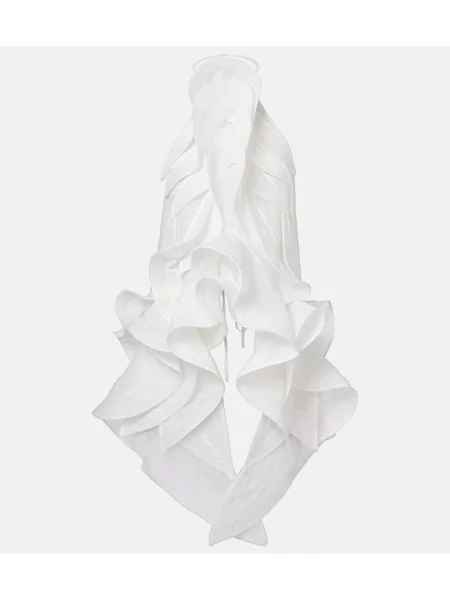 Top Maticevski z falbankami biały