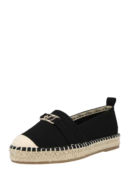 S.Oliver Espadrile kitt / negru alb