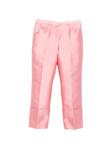Pantaloni Calvin Klein Collection din satin roz