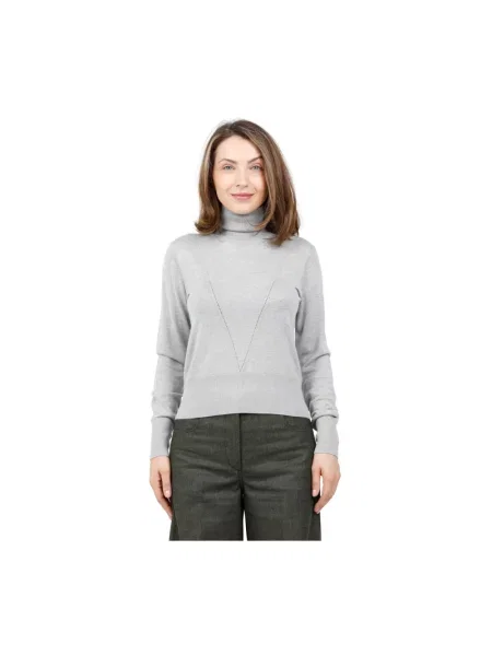 Sweter z golfem Alpha Studio z długim rękawem szary