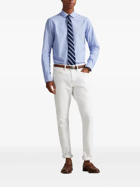 Dlouhá pruhovaná s límcem kšiltovka Polo Ralph Lauren modrá