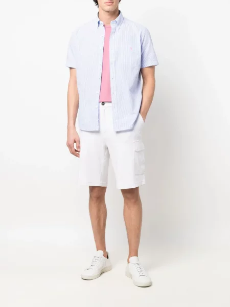 Haftowane polo Polo Ralph Lauren z kołnierzem na guziki czarne