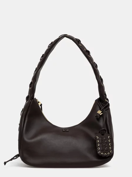 GANNI torebka Hobo Medium Laces brązowy