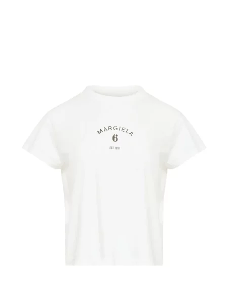 Tricou Mm6 Maison Margiela cu imagine cu decolteu rotund alb