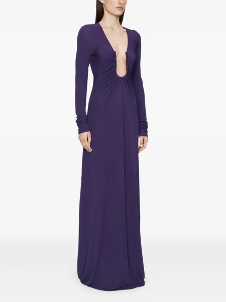 Rochie maxi Christopher Esber lungă de costum violet