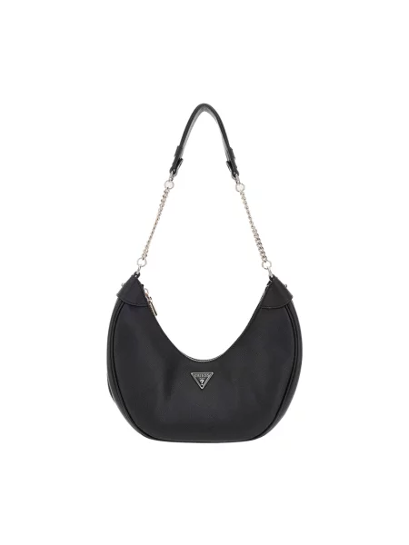 Lniana torebka Guess czarna