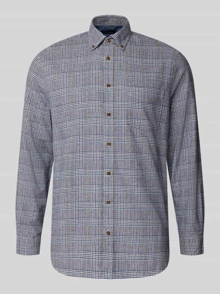 Koszula casualowa o kroju regular fit z kołnierzykiem typu button down Christian Berg Men granatowa