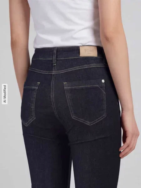Jeansy o kroju slim fit z mieszanka bawełny model Be loved' Toni granatowe
