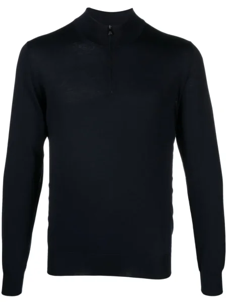 Pulover Corneliani de jumătate de fermoar albastru