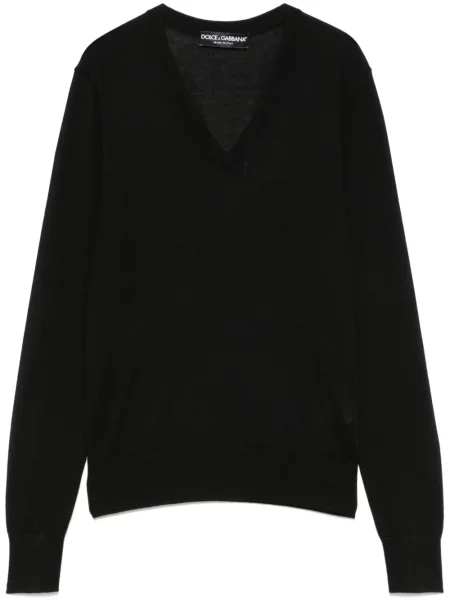 Pulover Dolce & Gabbana cu decolteu în V negru