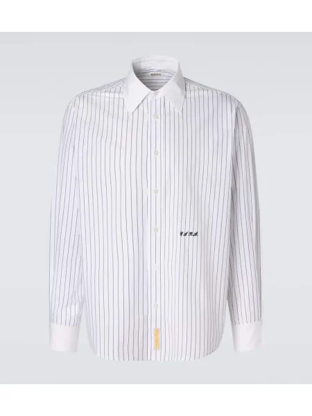 Srajca Bode s črtami poplin bela