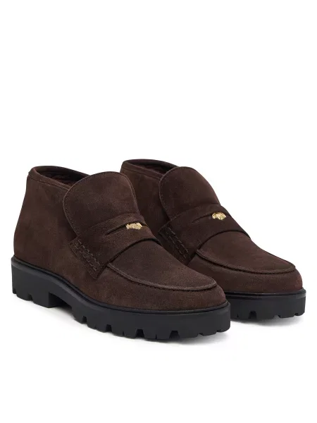 Polokozačky Tommy Hilfiger Th Enamel Charm Loafer Boot hnědá