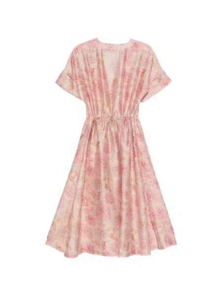 Rochie midi Seventy cu model floral roz