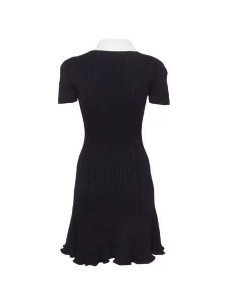 Gulerat rochie mini Self-portrait tricotate albastru