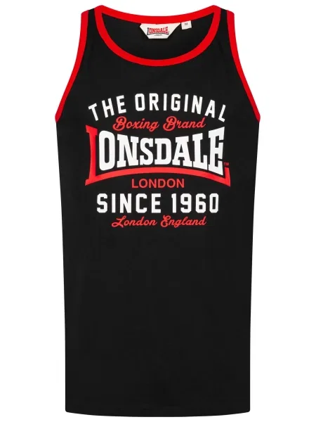 LONSDALE Tricou Andover roșu / negru alb