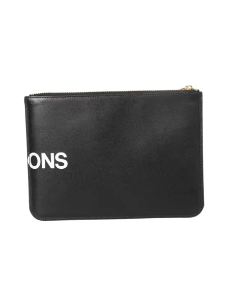 Portfel Comme Des Garcons skórzany z logo czarny