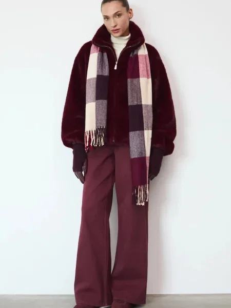 Medicine kurtka przejściowa oversize bordowy