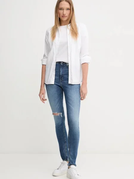 Kavbojke Calvin Klein Jeans modra