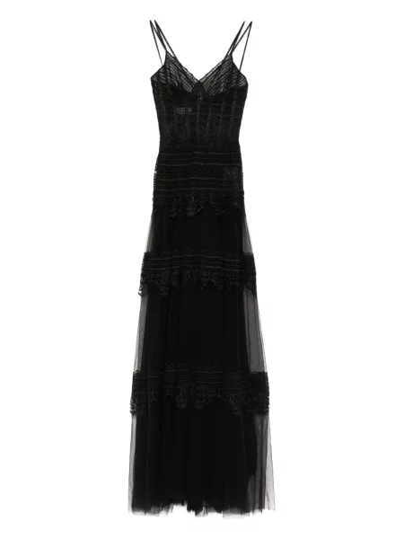 Rochie fără mâneci Saiid Kobeisy fără mâneci din dantelă de costum negru