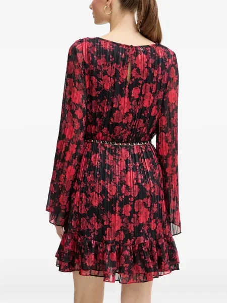 Rochie mini Guess cu model floral cu imagine negru